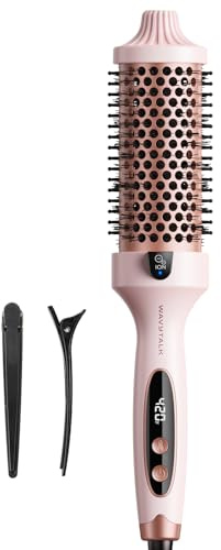 Wavytalk Thermal Brush Blowout Boost Grande, 1.77 Inch Heated Round Brush for Long Hair Blowout, Tourmaline Ceramic Negative Ion Technology Reduce Hair Damage, Dual Voltage Sakura Pink