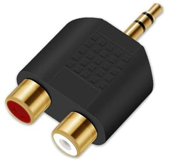 YOUNIEYO 3.5 mm TRS to Dual RCA Adapter Gold-Plated 3.5mm Stereo Male to 2-RCA Female Adaptor Jack Y Plug Audio Converter for TVs Speakers Phones MP3