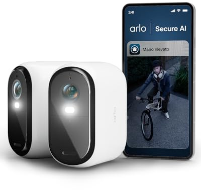 Arlo Essential 3, Caméra de Surveillance WiFi, Vidéo 2K, 2 Caméras