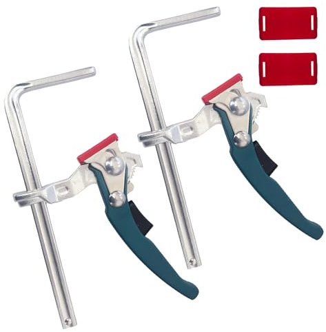 2 Stück Ganzstahl Hebelzwinge, Tischzwinge mit Hebelgriff Schnellspanner | Zwinge Hebelgriff mit 160mm Kapazität und 60mm Kehlentiefe zum Schleifen, Schneiden