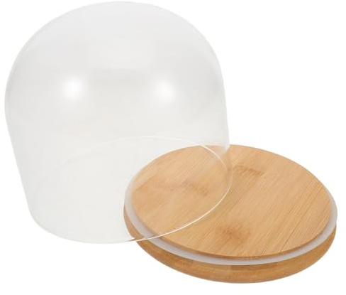 LIFKOME Glass Dome Cloche with Base Stable Display Bell Jar for Eternal Flowers Cake Dessert Collectibles DIY Showcase for Home Wedding Party Decor