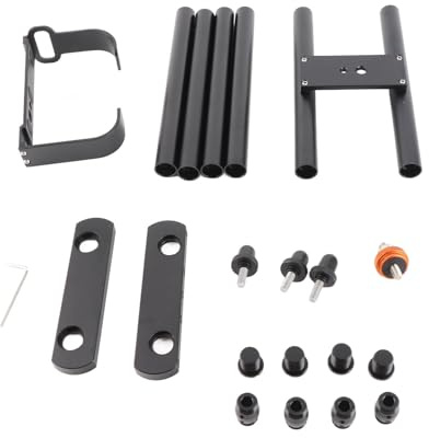 Rail Coulissant Motorisé pour Caméra 60cm, Rail Coulissant en Alliage avec Plaques de Trépied Réglables, Chariot Motorisé Stable pour Appareils Photo DSLR, Inclut Base, Clé et Conn