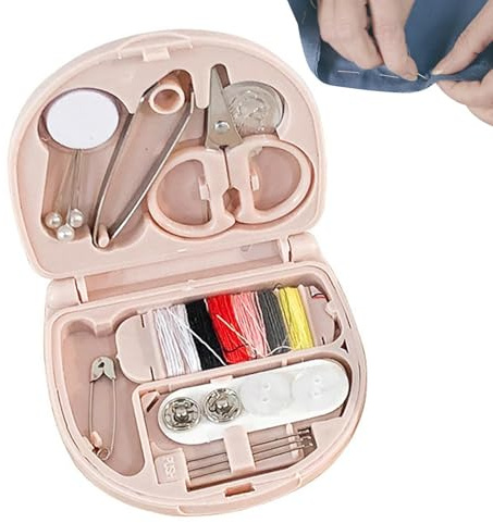 Nähset Für Unterwegs, Mini Nähset Kompakt, 6 Farbige Garnrollen, Tragbares Nähzubehör, Handnähset, Reparatur Set Kleidung, Reise Kit, Haushalt Nähen Zubehör, Anfänger Kinder Erwachsene Geschenk