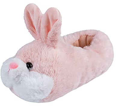 OSVINO Chaussons Femme Lapin Hiver Pantoufle Animaux Laine Confortable Doux Chaussons Peluche Doux Léger Antidérapant,Rose,38-40