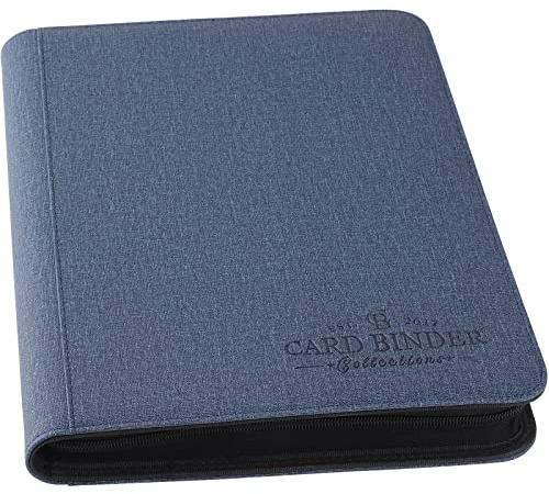 Foalgo Trading Card Binder, Card Collection Binder with 540 Side Loading Pockets, 9 Pocket Album Folder for TGC,MTG, Baseball Cards, Yugioh (Blue)