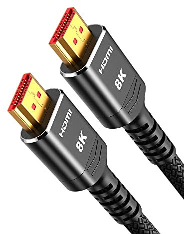 Highwings HDMI Kabel 5meter 8K,HDMI 2.1 Kabel 5m 48Gbps 8K@60Hz Highspeed 4K@120Hz 7680P eARC HDCP 2.2&2.3 DTS:X Dynamische HDR 10 Kompatibel mit Soundbar HDTV Monitor