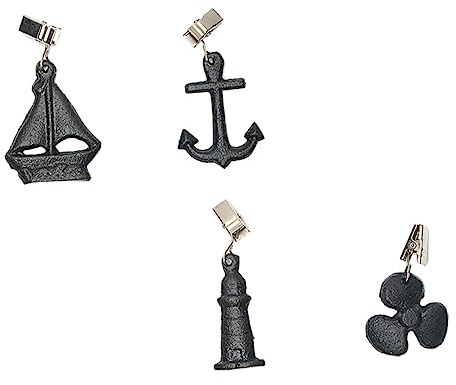 Yardwe Pesas para Mantel De Hierro Fundido Clips Antiviento Vintage Estilo Marino para Picnic Al Aire y Mesa De Hogar