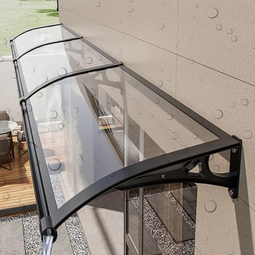 Extern Wetterfest Hauseingang Pultbogenvordach Mit Spüle, Modern Polycarbonat Haustür Aluminiumhalterung Vordach, Unterstand Glas Vordach, Balkon Überdachung Bogenvordach, UV-Schutz,Schnee. ( Color :