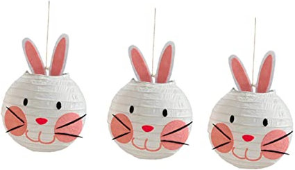 RORPOIR 3St Kaninchen Laterne Papier Laternen Szene Laterne Dekor Wohnkultur Laternen in Osterhasenform kaninchenförmige Laterne tragbar Papierlaterne Anhänger schmücken Requisiten