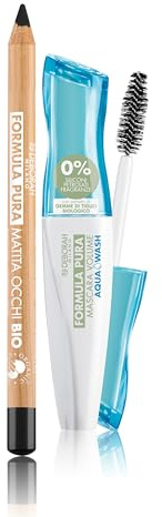 Deborah Milano – Set für Augen Make-up BIO Formula Pura, Schwarz Nr. 1 und Mascara Formula Pura Aqua Wash, schnelle Entfernung, Schwarz, 12 ml