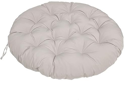 Wasserdichtes rundes Gartensofa-Stuhlkissen, dick gepolstertes Sitzkissen für Gartenmöbel, Entspannungskissen für Schaukelstühle, Grau, 70 x 70 cm