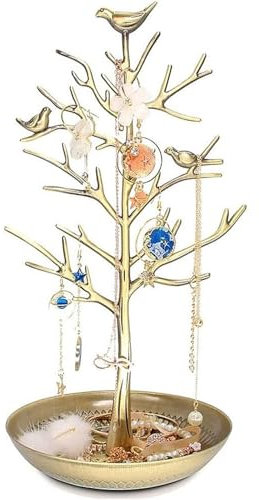 Rixotix Jewellery Display Holder Jewellery Display Stand Necklace Display Stand Room DecorNew Antique Birds Tree Earring Necklace Bracelets Jewelry Holders Hanging Jewellery Tree