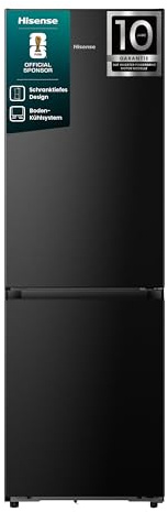 Hisense RB5K330GSFC Kühl-Gefierkombination/Freistehend/Perfekt KitchenFit/Dunkler Innenraum/EEK C/35 dB/No Frost/330 L Volumen/WiFi/Metal Tech/Multi Airflow/HxBxT 185,6x59, 5x 60 cm/Schwarz Edelstahl