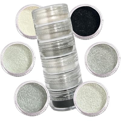 Luckymica Mica Pulver 6 Farben Set Tragbares 6-Dosen Pigmentpulver für Harz Epoxidharz Resin Art DIY Seifenherstellung Kunsthandwerk – Winter