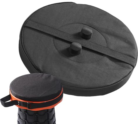 Tragbarer Teleskophocker Kissen, einziehbarer KlapphockerKissen für Camping, Garten, Angeln, Wandern, Reisen, Grillen, verstellbare Klapphocker Kissen, maximale Traglast 180kg, 25x25x2/3cm