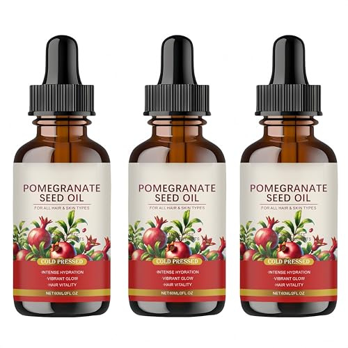 Aceite de semilla de granada - Aceite de semilla de granada 100% natural prensado en frío. Cuidado corporal. Hidrata y nutre profundamente la piel. Mejora su elasticidad (3Piezas)