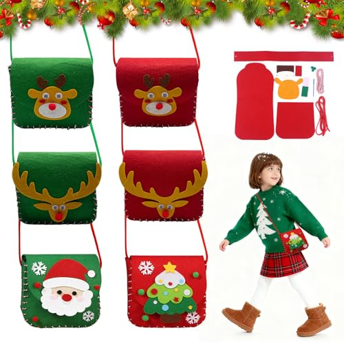 DOWNDRIFT 6 Stück Nähset Kinder Nähspass Nähen Nähmaschine Umhängetaschen Aus Filz Handgefertigte Taschen Kindernähmaschine DIY Nähset Kinder Nähspaß für DIY Geschenk