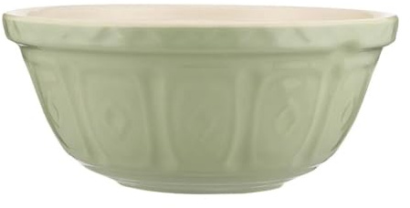 Mason Cash Sage Green Mixing Bowl | 29cm Earthenware Bowl | 4L Capacity | Classic Bakeware for Dough, Pastry & Cake Mixing | Dishwasher & Freezer Safe