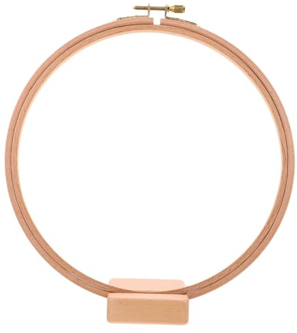 PLAFOPE Cerchio per Ricamo Regolabile in Legno con Base Beige, Supporto Stabile per Progetti di Punto Croce e Accessori Cucito per Lavori di Fai da Te
