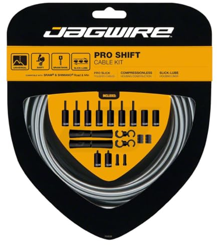 Jagwire - Kit de Changement de Vitesse Universel 2X Pro | pour vélo de Route, MTN et Gravel | Compatible avec Les Vitesses SRAM et Shimano, câbles en Acier Inoxydable Poli, 10 Options de Couleur