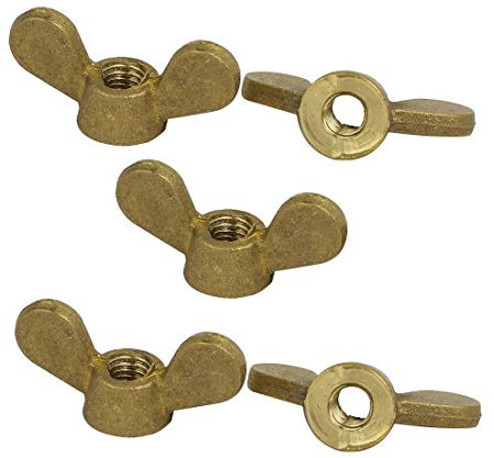 Aexit M5 Thread 0.8mm Pitch Brass Wingnut Butterfly Wing Nut 5pcs (91528ff33bc21f4a16b4380a2fe4996a)