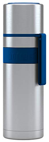 Isolierflasche HEET 500ml – Thermoflasche aus Edelstahl, Doppelwandig, Vakuum-Isolierte Thermoskanne mit Becher, Auslaufsicher, BPA-frei, Hält 12h warm, 360° Verschluss, Trageschlaufe (Nachtblau)