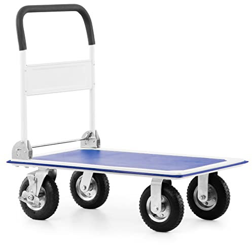 Pallit Transportwagen klappbar 300kg Rollwagen mit lenkbarer Luftbereifung Anti-Rutsch Plattformwagen Carry-R Transporthilfe Handwagen mit Feststellbremse