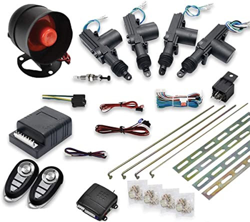 Kit Chiusura Centralizzata, Kit Sistema di Accesso Senza Chiave Baceyong, con Kit Chiusura Centralizzata Elettrica 2 Telecomandi per Auto Senza Chiave + Sirena di Allarme