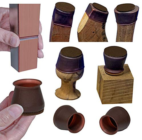 Aneaseit Feltrini Rotondi in Silicone per Sedie: 3.81 cm x 32 Pezzi Castagno Scuro - Gommini Protettivi per Piedini di Mobili e Pavimenti in Legno - Medio