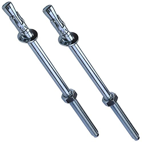 AERZETIX - C54070 - Satz von 2 Bolzen ankerschraube bolzenanker langes gewinde, spreizdübel - M12x240mm - aus verzinktem stahl - für beton, stein, vollmaterial
