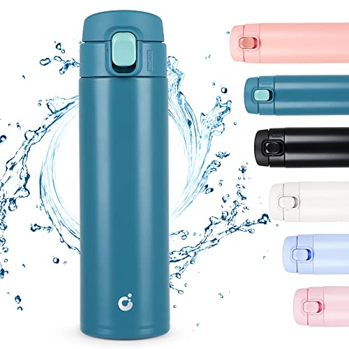 CodiCile Travel Mug, Reusable Coffee Cups with BPA-Free & Leakproof Lid,Coffee Flask for Hot and Cold Drinks,Double Wall Insulated Coffee Mug,Blue,450ml