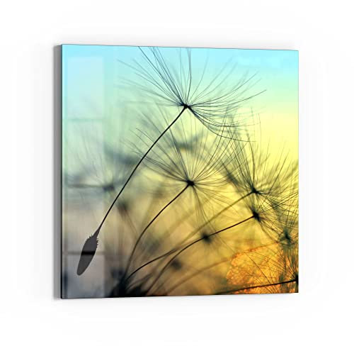 DEQORI Glas-Magnettafel | 50x50 cm groß | Motiv Schirmchen in Abendsonne | Memo-Board aus Glas | Magnetboard inkl. Magnete, Stift & Tuch für Küche & Büro | Tafel magnetisch & beschreibbar