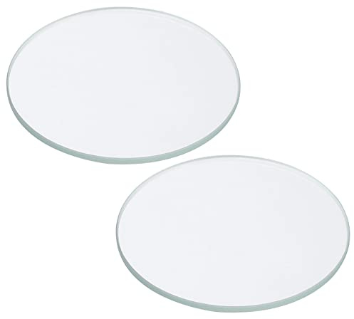 PATIKIL 1,46x0,06 Diámetro Linterna Cristal Lente, 2Uds Pulido Borde Cristal Lente para LED Luz Fuente Lente Manual Linterna Reemplazo, Transparente