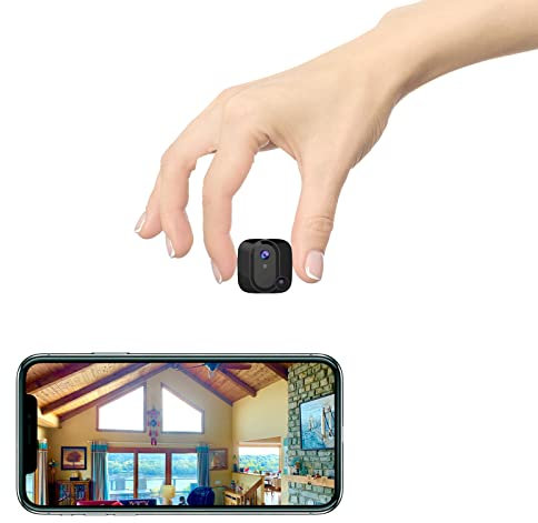 Mini Caméra Espion 4K WiFi Sans Fil pour Bébé Cachée Maison Animal Caméras de surveillance de sécurité d'intérieur avec App Alarme 100 jours Veille PIR Détection Humaine Vision de Nuit Automatique