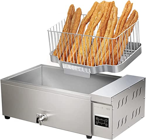 Deep Fryer Electric, Two kinds of computer rotary button control 25L Countertop Basket Stainless Steel Deep Fat Fryer Restaurant Home Fries Chip