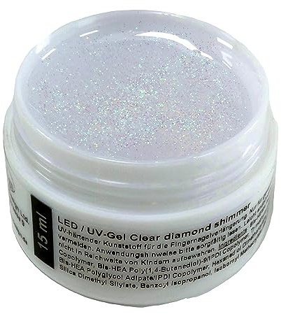 LED/UV Aufbau Gel Diamond Shimmer mit feinen Glitzerpartikeln 5 ml (klar)