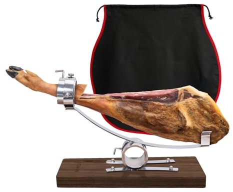 Support à jambon à bascule professionnel avec tête pivotante en acier inoxydable (3C Marron)