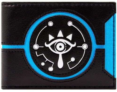 Hyrule Zelda Breath of the Wild Sheikah Emblema del Popolo Ombra Portafoglio/Bi-Pieghevole ID & Porta-Carte, Nero