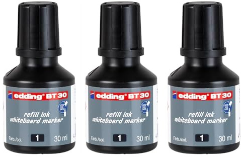 EDDING 3 Flaschen 30 ml Nachfülltinte Rot BT 30 für Whiteboard-Marker