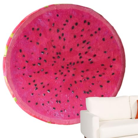 Goowafur Wassermelonenkissen, Zitronenkissen - runde gefüllte Fruchtkissen,Zitronen-Kiwi-Wassermelonen-Stuhl-Sitzpolster, Sitzkissen für Zuhause, Klassenzimmer, Sofa