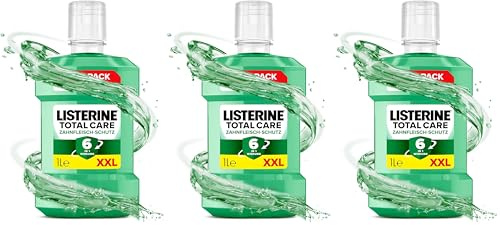 LISTERINE Total Care Zahnfleisch-Schutz (1000 ml), schützende Mundspülung gegen Zahnfleischprobleme mit 6 in 1 Wirkung, antibakterielles Mundwasser stärkt die Zähne, bis zu 24h frischer Atem