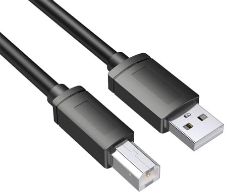 VIEVRE Druckerkabel, USB Druckerkabel 2.0 Kable [2M], Drucker Kabel, USB A auf USB B,Drucker USB Kabel, USB Kabel Drucker für HP, Dell, Canon, Lexmark, Xerox, Brother, Samsung usw