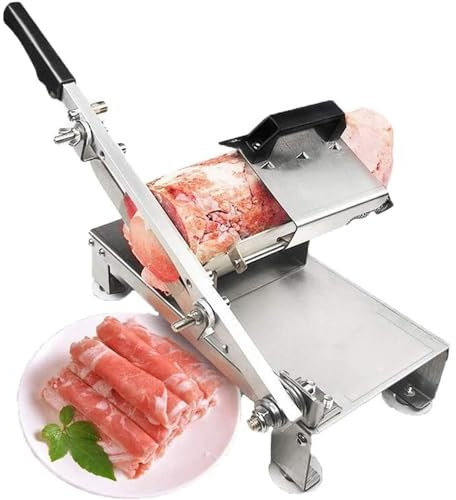Manual freezing Meat Slicer, Stainless Steel Meat Cutter, Beef Mutton Roll Meat Cheese Food Slicer,Vegetable Sheet Slicer, Machine for Home Cooking Kit of Hot Pot Shabu