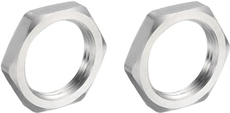 QUARKZMAN 2pz Fuso Tubo Raccordo Esagonale Controdado 304 Inossidabile Acciaio Esagonale Blocco Dado 1 Femmina Filetto per Acqua Scopa e Carro Detergente (DN25)