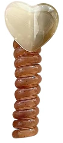 Jinshining 1 x Haarband Spirale Telefon Weiß Braun Dekoration Herz Pferdeschwanz Zopf Haar Seil Fixiert Knickfrei Bunte elastische Spulen für Haar