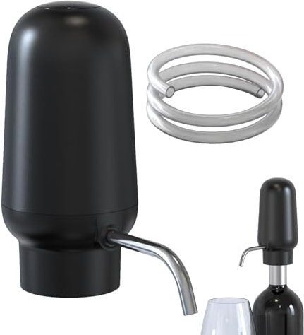 Electric Wine Decanter Aerator, Quick Wine Aeration System, High-Quality Electric Wine Aerator, Electric Wine Aerator for Effortless Aeration and Enhanced Flavor 5 x 12 cm (negro)