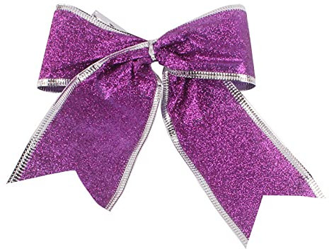 Black Glasses with 13 cm Full Onion Powder Christmas Bow Christmas Decoration Christmas Tree Decoration Pendant Christmas Small Bow Heater Mushroom Electric with Table (Purple, One Size)