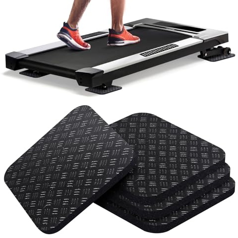 Rolitwils 4 x Treadmill Mats – Double Sided Non-Slip – Anti-Vibration Mat for Treadmill, Walking Mat, Exercise Bike – Protection for Hard Wood Floors