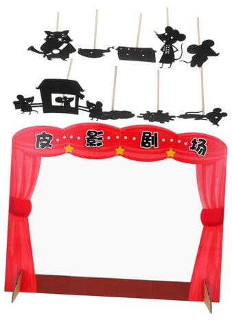 Supvox Schattenpuppenvolk Für Junge Mädchen Puppentheater Mit DIY-schattenpuppenspielzeug Und Marionettenpuppe Sensorisches Spiel Für Vorschullernen Und