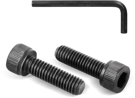 50 Stück Zylinderschrauben M6 × 20,Schraubenset,M6 Schrauben,mit Innensechskantschlüssel,Rundkopfschrauben, Innensechskant,Schwarz Beschichtet,Vollgewinde,Legierter Stahl,Nach DIN 912